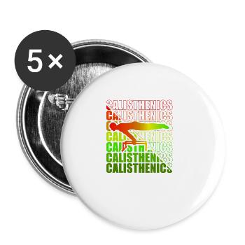 Calisthenics Street Workout Gymnastics Fitness - Buttons large 2.2''/56 mm (5-pack) - white - Front