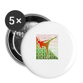 Kickboxer Arts Martiaux Kickboxing Kickboxen - Lot de 5 grands badges (56 mm) - blanc - Devant