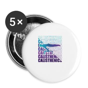 Calisthenics Street Workout Gymnastics Fitness - Buttons large 2.2''/56 mm (5-pack) - white - Front