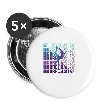 Figure Skating Club Girl Figure Skating - Buttons large 2.2''/56 mm (5-pack) - white - Front