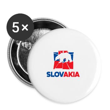 Slowakische Slowakei Slowakische Flagge Zitat - Buttons groß 56 mm (5er Pack) - Weiß - Vorne