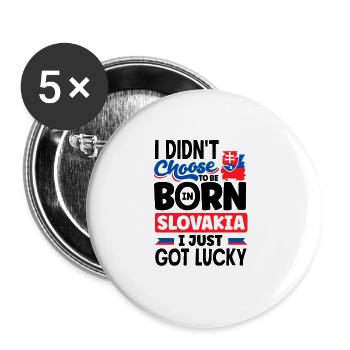 Slovak Slovakia Slovak Flag Quote - Buttons large 2.2''/56 mm (5-pack) - white - Front