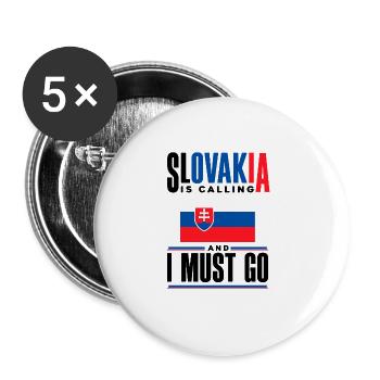 Slovak Slovakia Slovak Flag Quote - Buttons large 2.2''/56 mm (5-pack) - white - Front