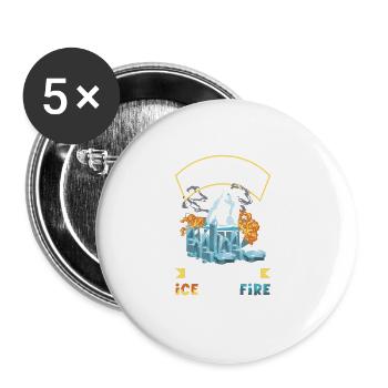 Antarctica land of fire and ice Expedition - Buttons large 2.2''/56 mm (5-pack) - white - Front
