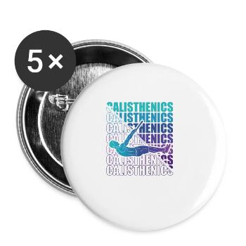 Calisthenics Street Workout Gymnastics Fitness - Buttons large 2.2''/56 mm (5-pack) - white - Front