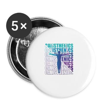 Calisthenics Street Workout Gymnastics Fitness - Buttons large 2.2''/56 mm (5-pack) - white - Front