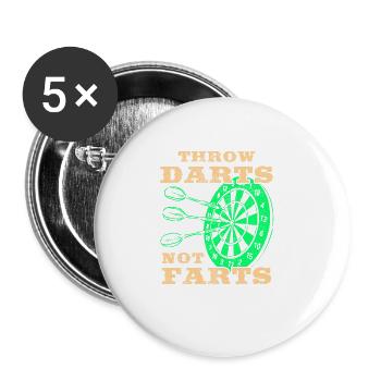 Darts Sports Club, Dartboard, Arrow Sport Darts - Buttons large 2.2''/56 mm (5-pack) - white - Front