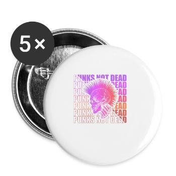 Punk Rock Pogo Anarchy Punks Punk Rocker Punk - Buttons large 2.2''/56 mm (5-pack) - white - Front