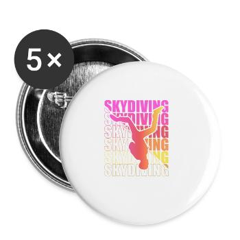 Skydive Freefly Skydiver Shirt Skydiving - Buttons large 2.2''/56 mm (5-pack) - white - Front