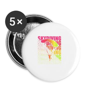 Skydive Freefly Skydiver Shirt Skydiving - Buttons large 2.2''/56 mm (5-pack) - white - Front