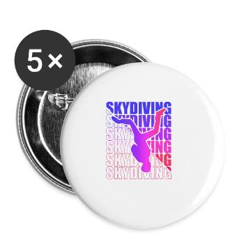 Skydive Freefly Skydiver Shirt Skydiving - Buttons large 2.2''/56 mm (5-pack) - white - Front