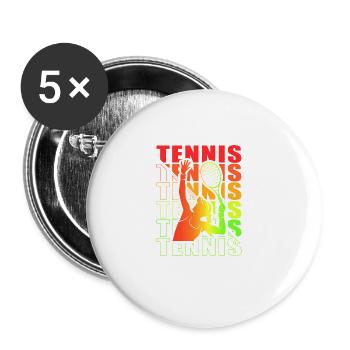 Vêtements de tennis pour joueuses de tennis filles - Lot de 5 grands badges (56 mm) - blanc - Devant
