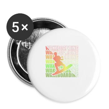 Wakeboard Wakeboarder Wakeboarding Freestyle DNA - Buttons groß 56 mm (5er Pack) - Weiß - Vorne