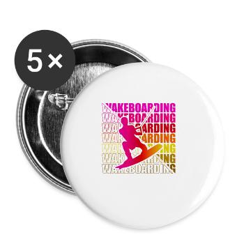 Wakeboard Wakeboarder Wakeboarding Freestyle DNA - Buttons groß 56 mm (5er Pack) - Weiß - Vorne