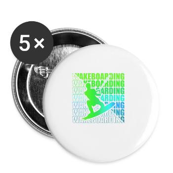 Wakeboard Wakeboarder Wakeboarding Freestyle DNA - Buttons groß 56 mm (5er Pack) - Weiß - Vorne