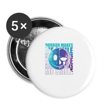 Zombie Horror Horror Film Festival + Halloween - Buttons large 2.2''/56 mm (5-pack) - white - Front
