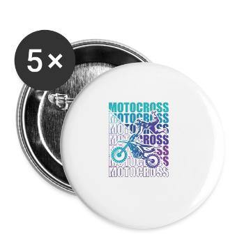 Motocross Enduro Motorcycle Freestyle Extreme Sport - Buttons large 2.2''/56 mm (5-pack) - white - Front