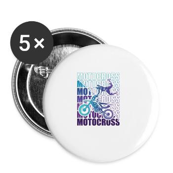 Motocross Enduro Motorcycle Freestyle Extreme Sport - Buttons large 2.2''/56 mm (5-pack) - white - Front