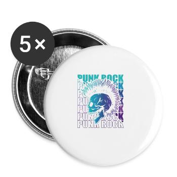 Punk Rock Pogo Anarchy Punks Punk Rocker Punk - Buttons large 2.2''/56 mm (5-pack) - white - Front