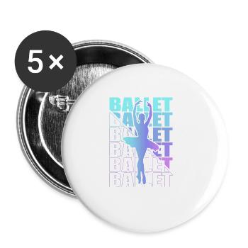 Ballet, Ballerina, Girl, Girl, Dancing - Buttons large 2.2''/56 mm (5-pack) - white - Front