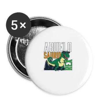 Abuelosaurio Rex I Drôle Grand-père T-Rex - Lot de 5 grands badges (56 mm) - blanc - Devant