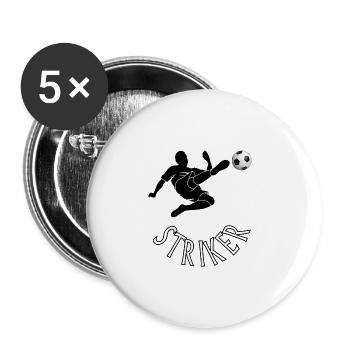 Striker Overhead Kick Football Player Gift Idea - Buttons large 2.2''/56 mm (5-pack) - white - Front