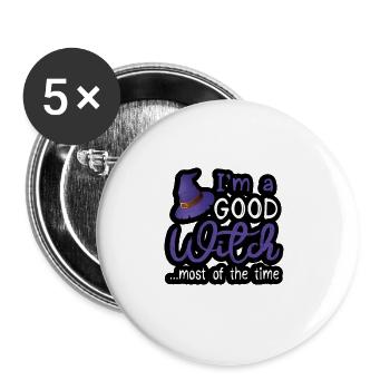 Grusel Halloweenspruch Spruch Halloween - Buttons groß 56 mm (5er Pack) - Weiß - Vorne