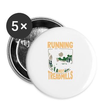 Running trails not treadmills - Buttons groß 56 mm (5er Pack) - Weiß - Vorne