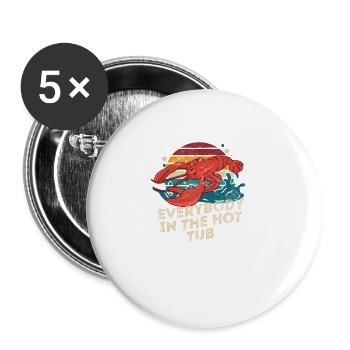Everybody in the Hot Tub Retro Crawfish Boil - Buttons groß 56 mm (5er Pack) - Weiß - Vorne