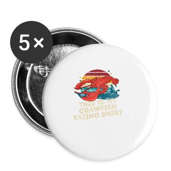 This is my Crawfish Eating Shirt Retro Crawfish - Buttons groß 56 mm (5er Pack) - Weiß - Vorne