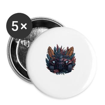 Quad Girl Boho Girl Quad - Buttons large 2.2''/56 mm (5-pack) - white - Front