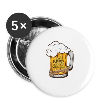 Feiern Bier Party Spruch I Biertrinken - Buttons groß 56 mm (5er Pack) - Weiß - Vorne