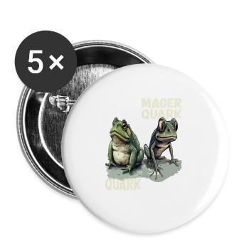 frog tadpole curd curd diet low-fat quark pun - Buttons large 2.2''/56 mm (5-pack) - white - Front