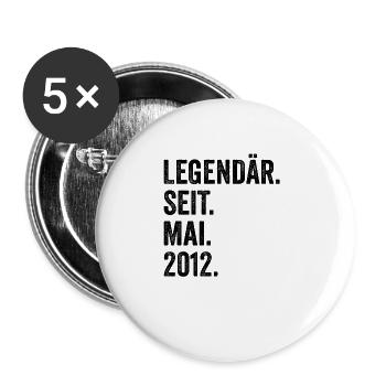 11. Geburtstag 11 Jahre Legendär Seit Mai 2012 - Buttons groß 56 mm (5er Pack) - Weiß - Vorne