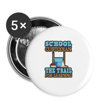 Putzfrau Spruch Reinigungskraft Putzfee - Buttons groß 56 mm (5er Pack) - Weiß - Vorne