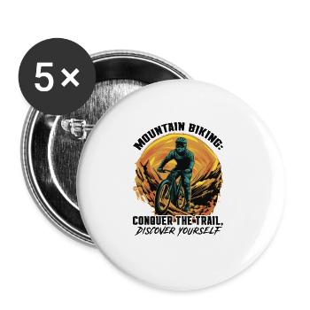 Mountain Biking Downhill Mountain Bike MTB - Buttons large 2.2''/56 mm (5-pack) - white - Front