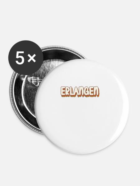 Erlangenerin Erlangener Erlangen - Buttons groß 56 mm (5er Pack) - Weiß