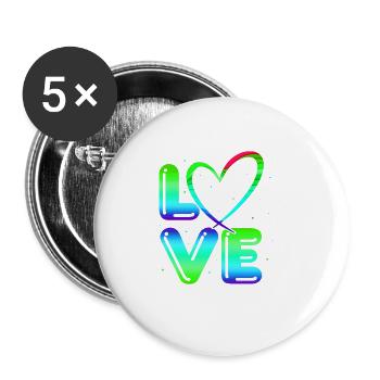 80s Retro CostumeTheme Party Costume 90s Party - Buttons large 2.2''/56 mm (5-pack) - white - Front