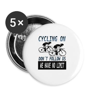 Vélo Cyclisme Vélo Route Vélo Idée cadeau - Lot de 5 grands badges (56 mm) - blanc - Devant
