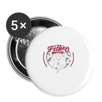 Viking by Blood, Father by Choice Father's Day - Buttons groß 56 mm (5er Pack) - Weiß - Vorne