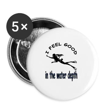 Scuba Diver Snorkeling Scuba Diver Gift - Buttons large 2.2''/56 mm (5-pack) - white - Front