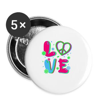 80s Retro CostumeTheme Party Costume 90s Party - Buttons large 2.2''/56 mm (5-pack) - white - Front