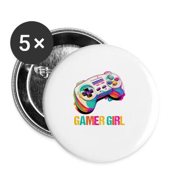 Gaming Console PC Gamer Girl Gamer Girl - Buttons large 2.2''/56 mm (5-pack) - white - Front