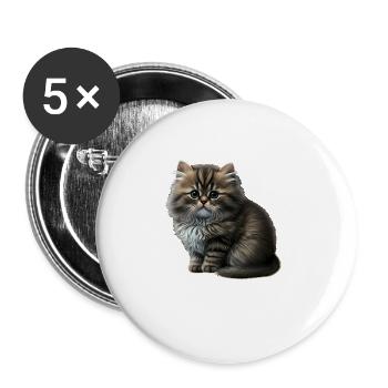 Cat Cats Cat lover cute kitten - Buttons large 2.2''/56 mm (5-pack) - white - Front