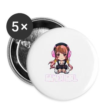 Gaming Console PC Gamer Girl Gamer Girl - Buttons large 2.2''/56 mm (5-pack) - white - Front