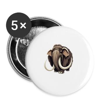 Ich mag halt einfach Mammuts Mammut - Buttons groß 56 mm (5er Pack) - Weiß - Vorne