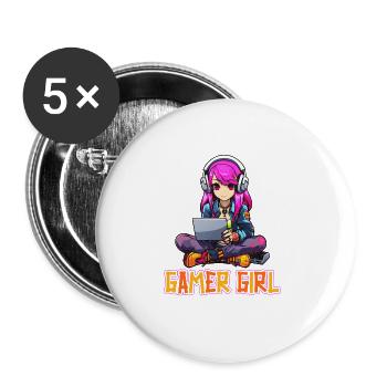 Gaming Console PC Gamer Girl Gamer Girl - Buttons large 2.2''/56 mm (5-pack) - white - Front
