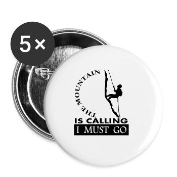 Mountaineer Mountain Dough Escalade Montagnes Idée cadeau - Lot de 5 grands badges (56 mm) - blanc - Devant