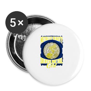Goth Rock Satan Girl Woman Festivals Death Metal - Buttons large 2.2''/56 mm (5-pack) - white - Front