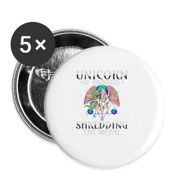 Goth Rock Satan Girl Woman Festivals Death Metal - Buttons groß 56 mm (5er Pack) - Weiß - Vorne